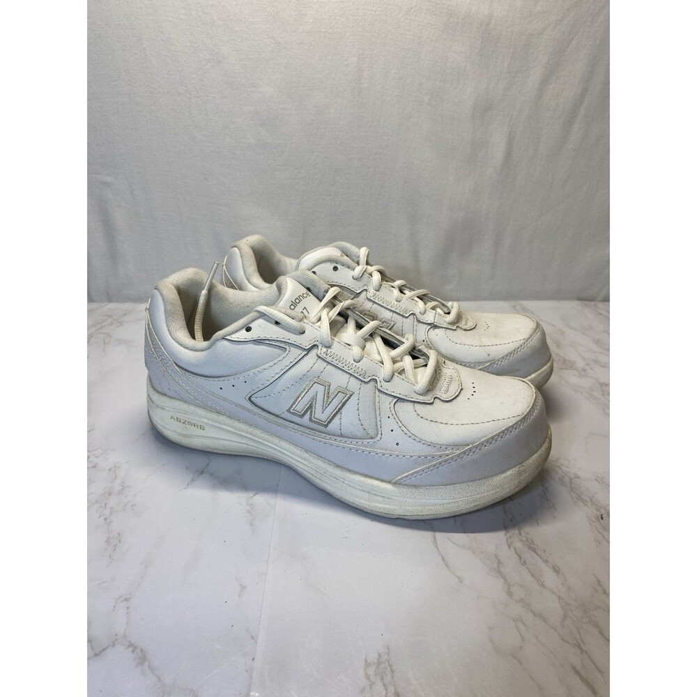 New Balance 577 Shoes Women's Size 7.5 D White Leather Walking Sneaker WW577WT